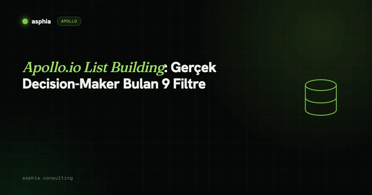 Apollo.io List Building: Decision-Maker Bulmak İçin 9 Filtre