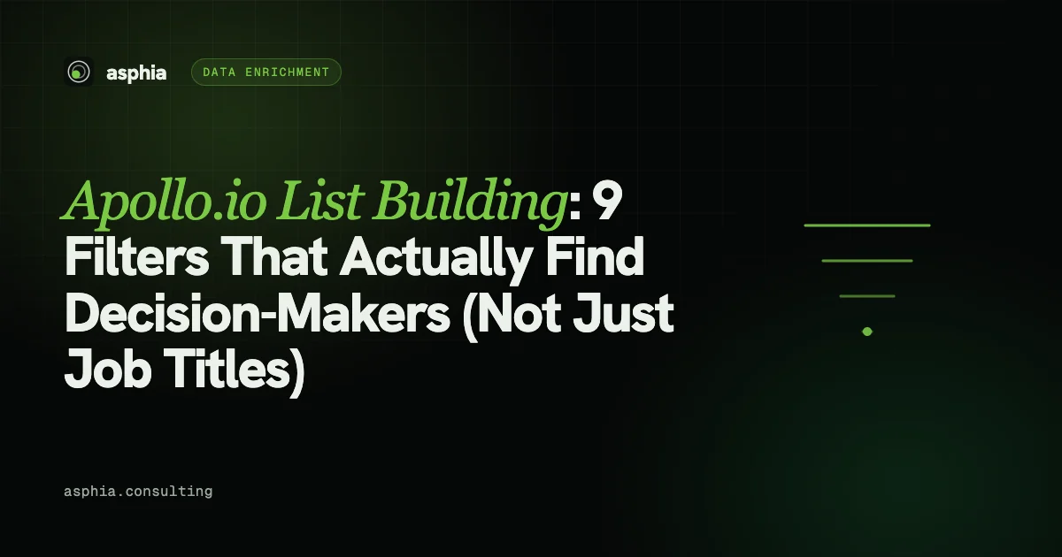 Apollo.io List Building: 9 Filters That Actually Find Decision-Makers (Not Just Job Titles)