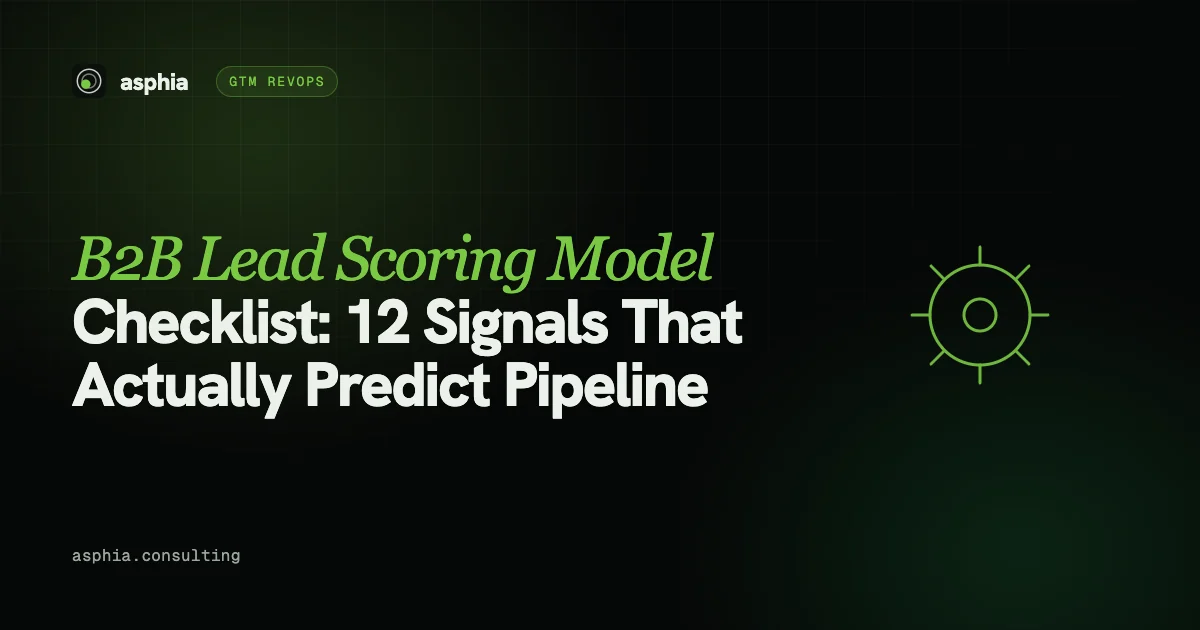 B2B Lead Scoring Model Checklist: 12 Signals That Actually Predict Pipeline