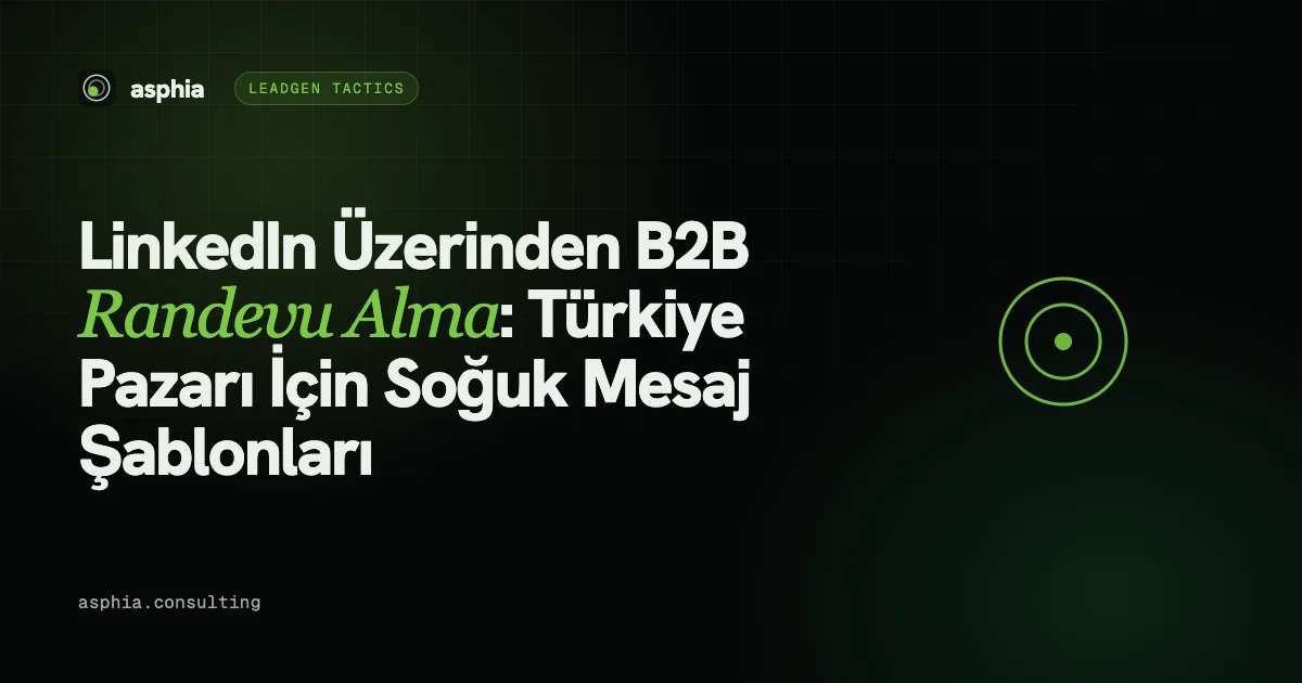 LinkedIn'de B2B Randevu Alma: Türkiye Pazarı İçin Soğuk Mesaj Şablonları