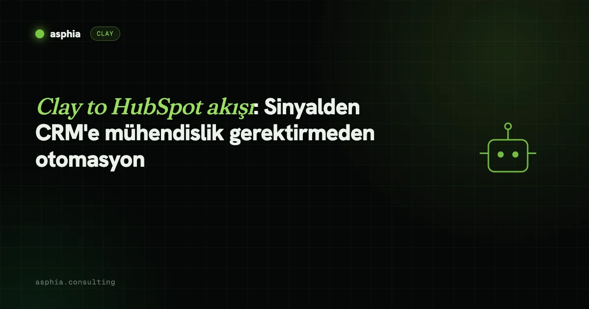 Clay to HubSpot: Sinyalleri kod yazmadan CRM'e aktarma