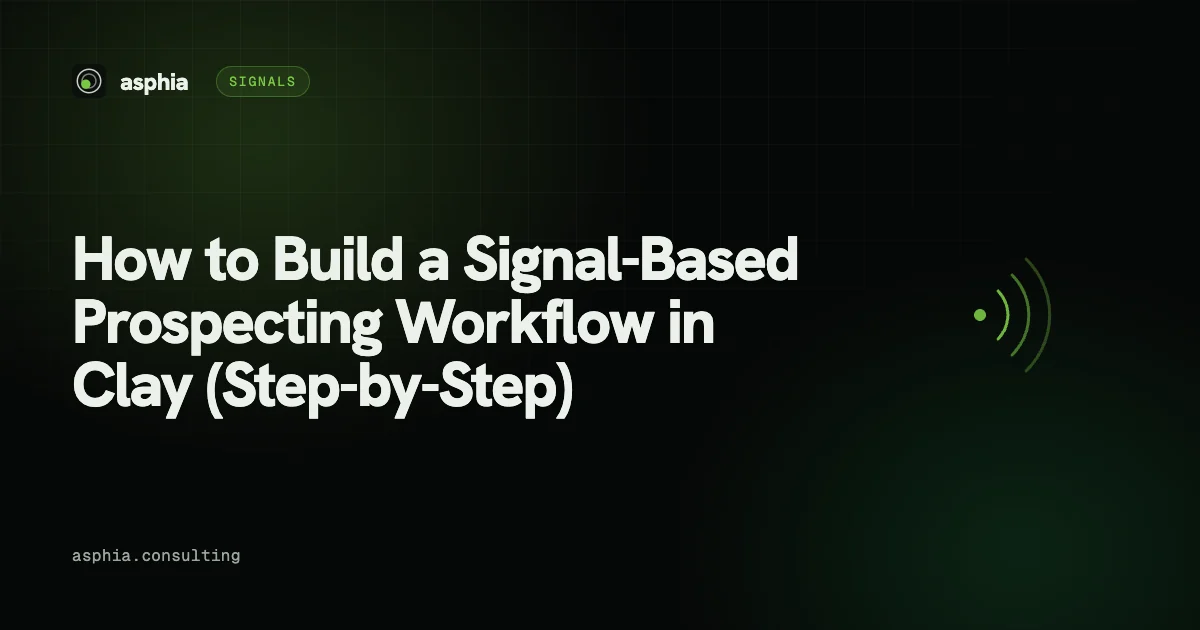 How to Build a Signal-Based Prospecting Workflow in Clay (Step-by-Step)