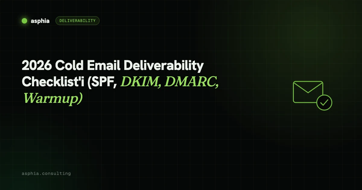 2026 Cold Email Deliverability Checklist'i: SPF, DKIM, DMARC ve Warmup
