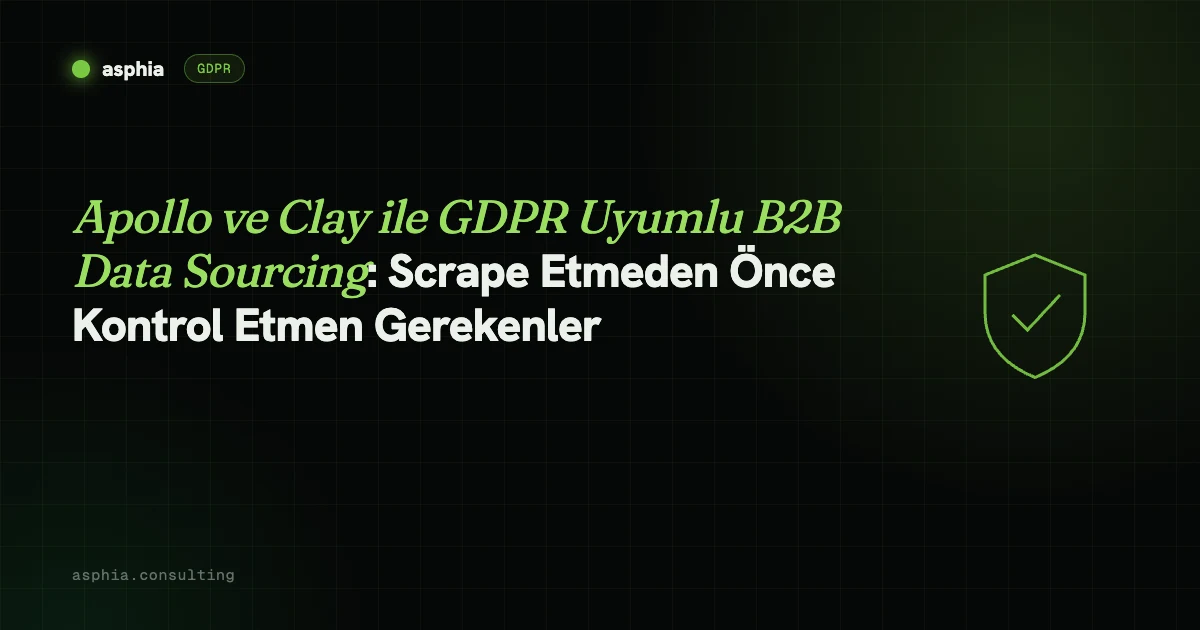 Apollo ve Clay ile GDPR Uyumlu B2B Data Sourcing: Scrape Etmeden Önce Kontrol Etmen Gerekenler