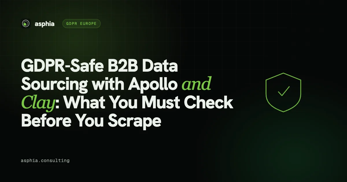GDPR-Safe B2B Data Sourcing with Apollo and Clay: What You Must Check Before You Scrape