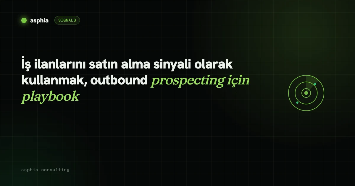 İş ilanlarını satın alma sinyali olarak kullanmak, outbound prospecting için playbook