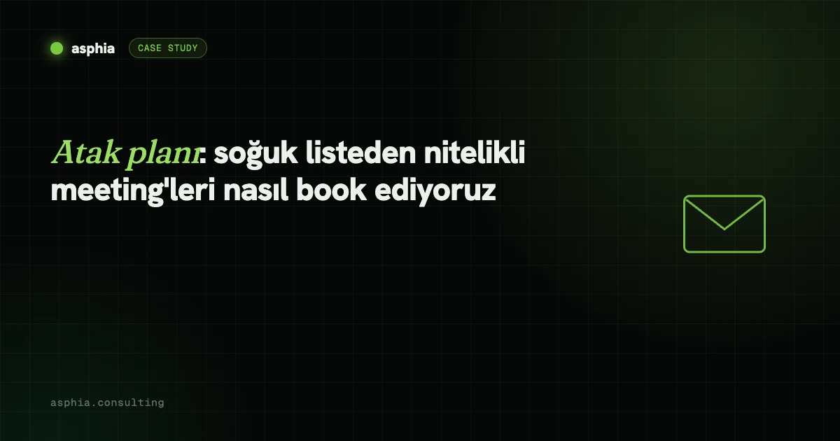 Atak planı: soğuk listeden nasıl nitelikli meeting alıyoruz