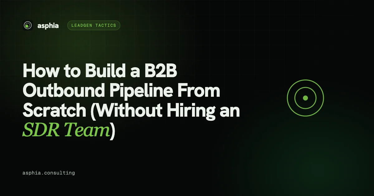 How to Build a B2B Outbound Pipeline From Scratch (Without Hiring an SDR Team)