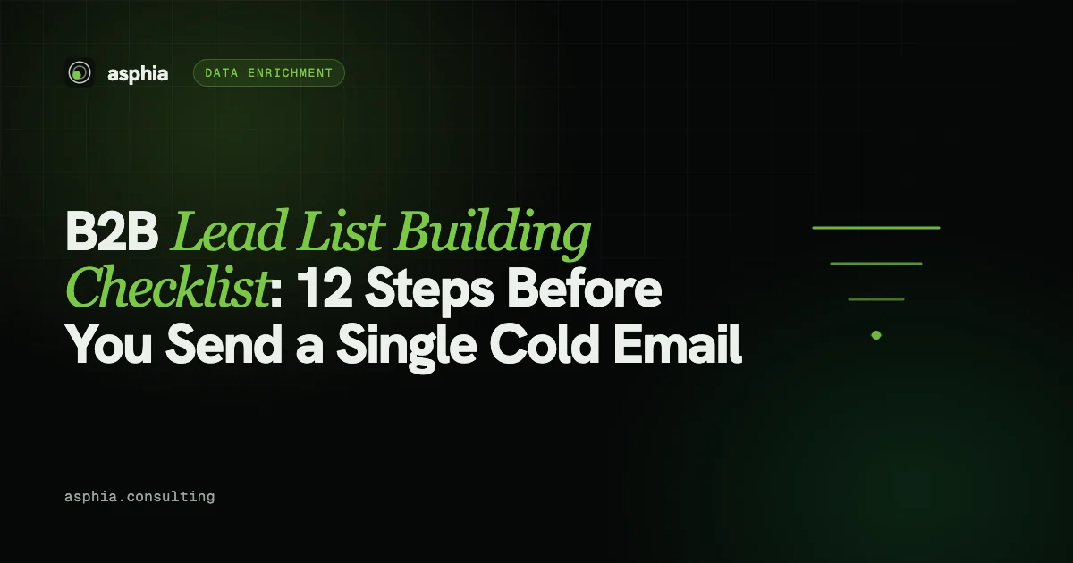 B2B Lead List Building Checklist: 12 Steps Before You Send a Single Cold Email
