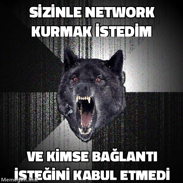 Insanity Wolf meme: sizinle network kurmak istedim, kimse kabul etmedi