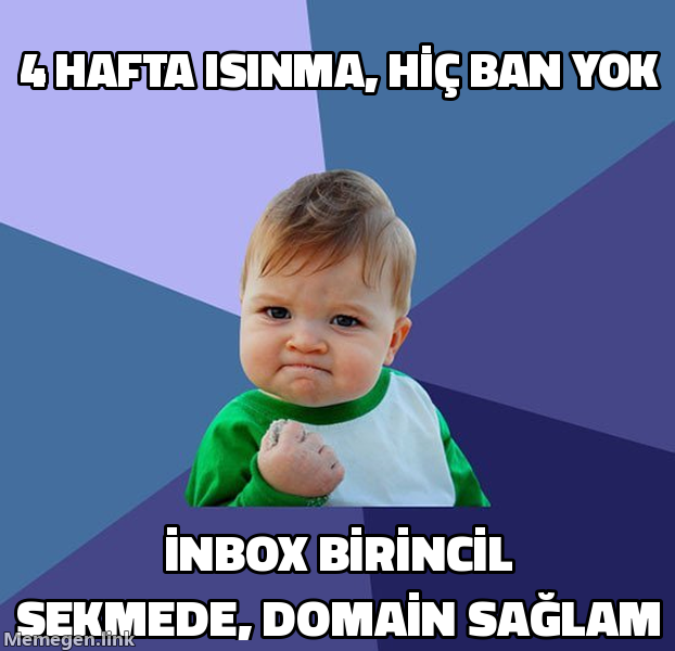 Success Kid memi: domain yanmadan 4 haftada inbox birincil sekmede