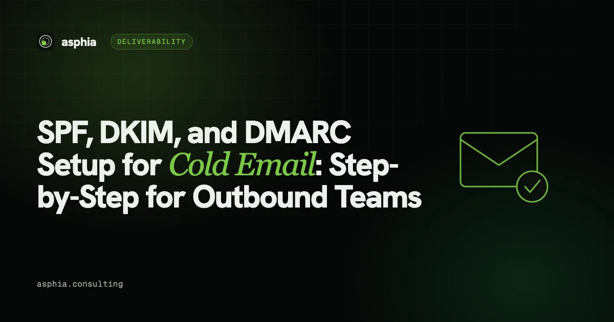 SPF, DKIM, and DMARC Setup for Cold Email: Step-by-Step for Outbound Teams