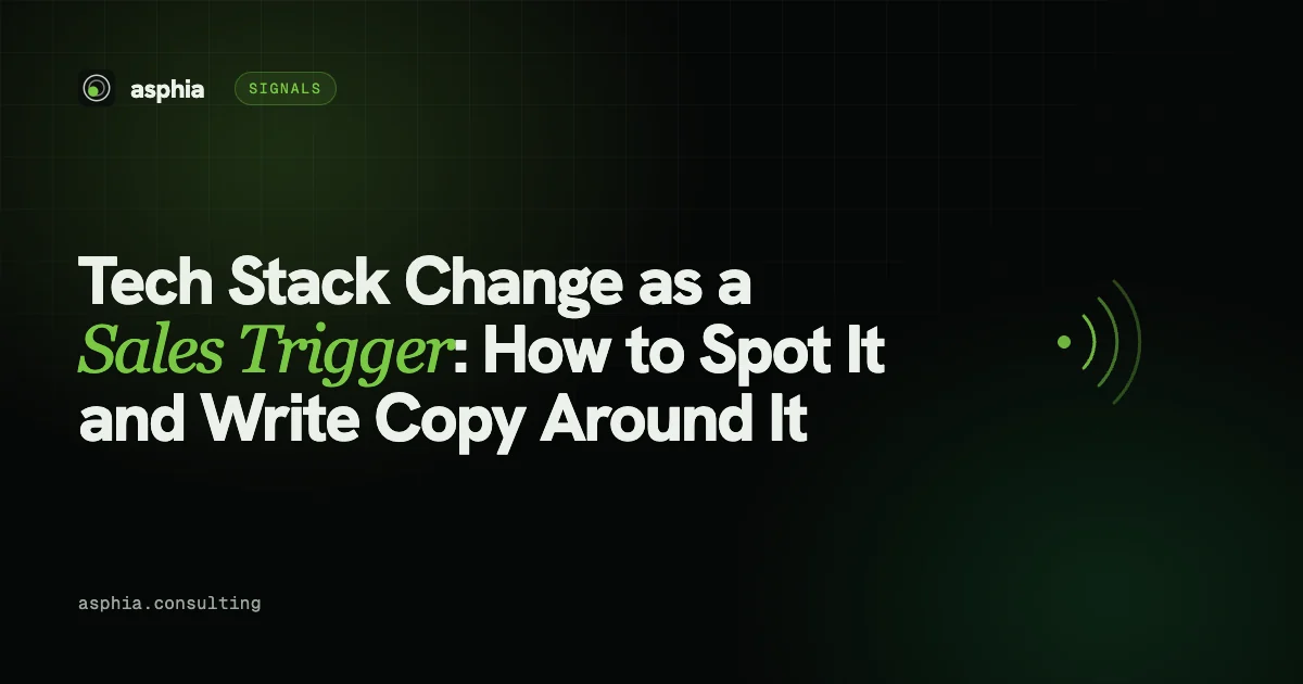 Tech Stack Change as a Sales Trigger: How to Spot It and Write Copy Around It